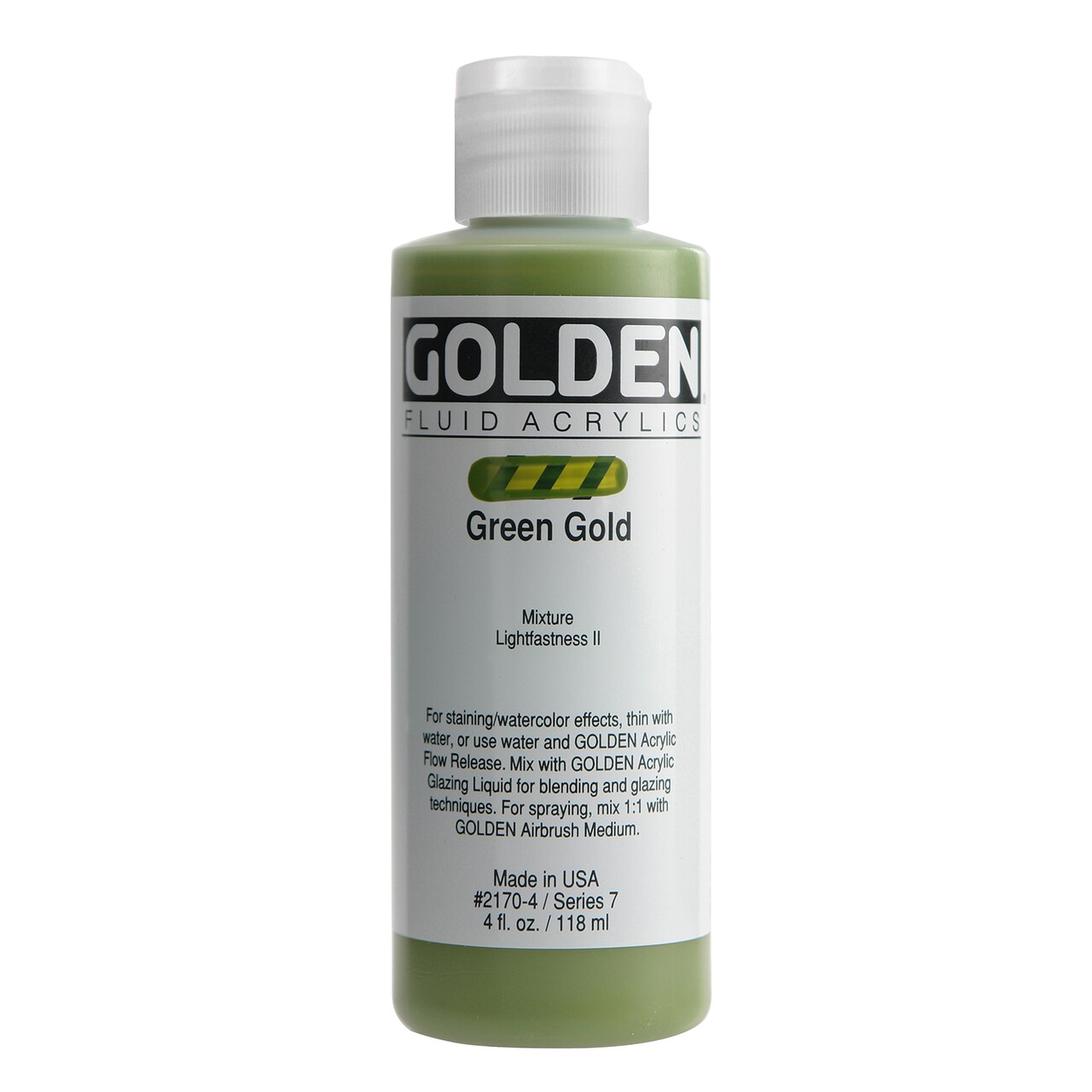 Golden Fluid Acrylic, 4 Oz., Green Gold